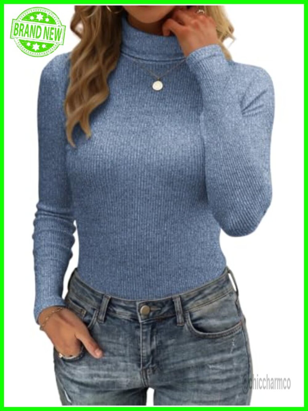 Long Sleeve Turtleneck Top with 4-Way Stretch